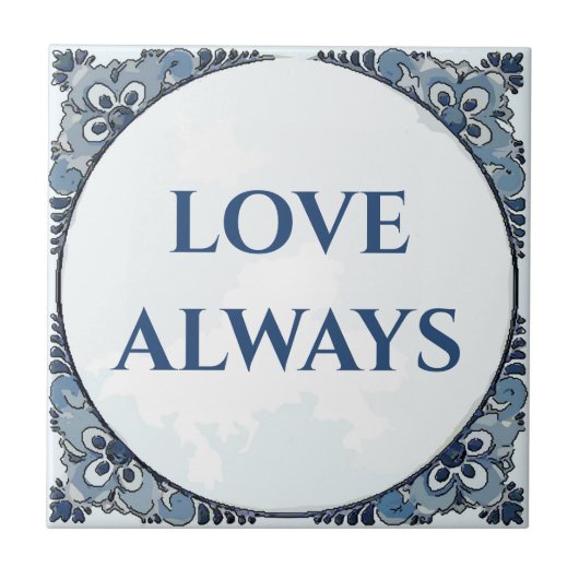 Carreau Blue Delft Look, modifier le texte Carrelage en cé (Devant)