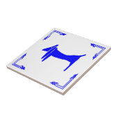 Carreau Blue Dutch Dachshund Abstrait (Côté)