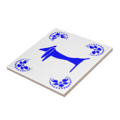 Carreau Blue Dutch Dachshund Abstrait (Côté)