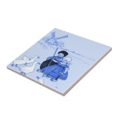 Carreau Blue Dutch Kids with Geese (Côté)