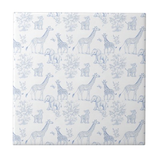 Carreau Blue Elegant Safari Toile Vintage Design (Devant)