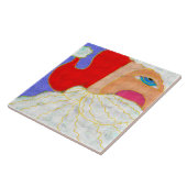Carreau Blue Eyed Santa Claus Art Abstrait (Côté)