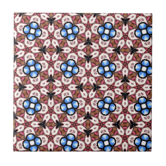 Carreau Blue Floral Pink and Brown