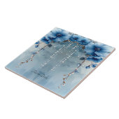 Carreau Blue Flowers and Pearls Ceramic Tile (Côté)