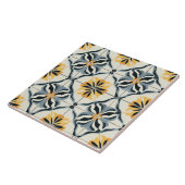 Carreau Blue, Gold and Off White Ceramic Tile (Côté)