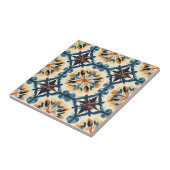 Carreau Blue Gold Orange and Brown Pattern Ceramic Tile (Côté)