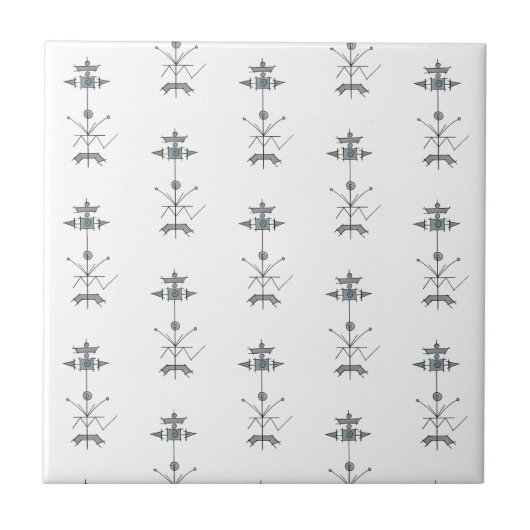 Carreau Blue Gray Green Geometric-Modern Pattern (Devant)