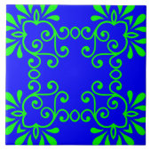 Carreau Blue & Green Ceramic Tile (Devant)