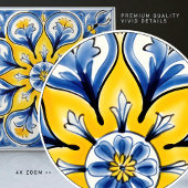 Carreau Blue Jaune Sunny Azulejos Élégance
