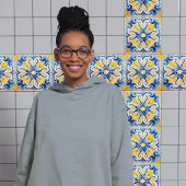 Carreau Blue Jaune Sunny Azulejos Élégance