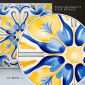 Carreau Blue Jaune Sunny Azulejos Élégance
