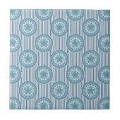 Carreau Blue mandala pattern on striped background (Devant)