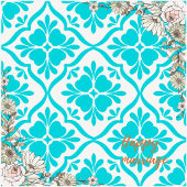Carreau Blue Mediterranean Tile Pattern Wedding Photo Cera