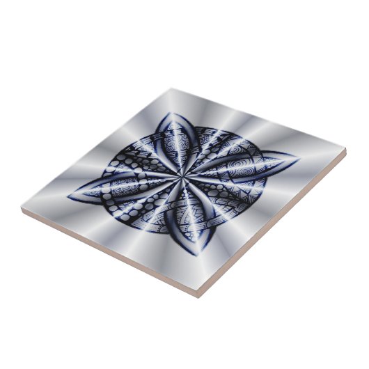 Carreau Blue Metallic Celtic Knot Art original (Côté)