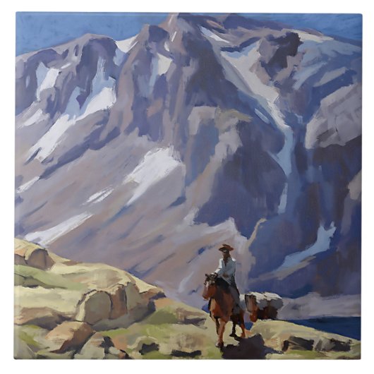 Carreau « Blue Mountain Rider » par Edgar Payne (Devant)
