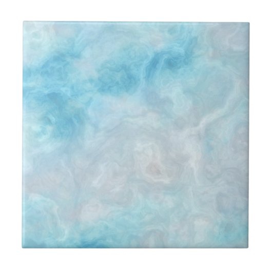 Carreau Blue Ocean Monogram Art Abstrait (Devant)