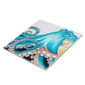 Carreau Blue Octopus On White Ink (Côté)