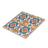 Carreau Blue Orange and Yellow Pattern Ceramic Tile (Côté)