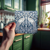 Carreau Blue Peacock Modernista Art Barcelona 1903