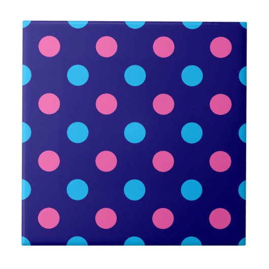 Carreau Blue Pink Cyan Polka Dot Pattern (Devant)