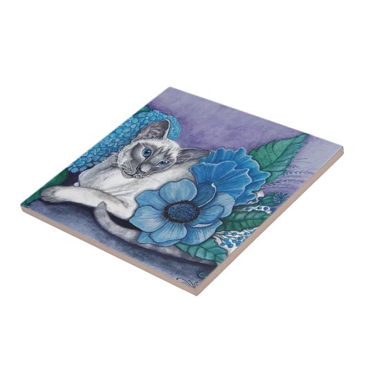 Carreau Blue Point Siamese Chat (Côté)