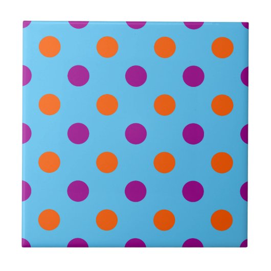 Carreau Blue Purple Orange Polka Dot Pattern (Devant)