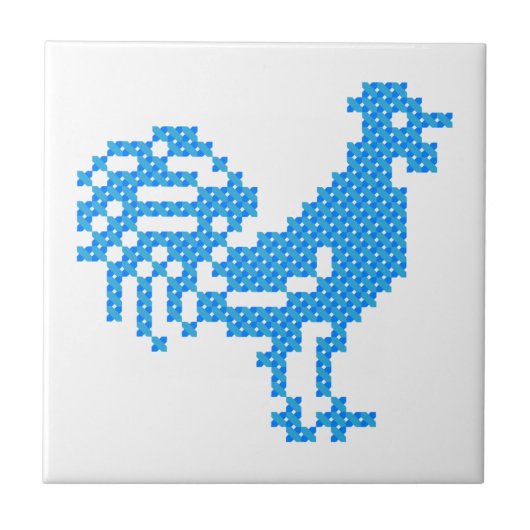 Carreau Blue Rooster (Devant)