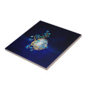 Carreau Blue Sakura Blossom Zen Moon (Côté)