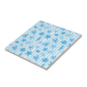 Carreau Blue Sea Creatures Nautical Doodle Pattern (Côté)