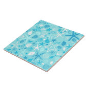 Carreau Blue Seashell & Star Bathroom Art (Côté)