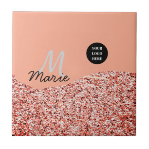 Carreau blue sparkle ajouter un logo texte merci escompte