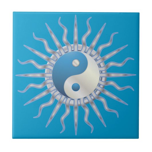 Carreau Blue Starburst Yin Yang (Devant)