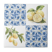 Carreau Blue Tile French Country Lemon Pattern Tile (Devant)