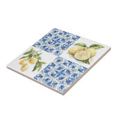 Carreau Blue Tile French Country Lemon Pattern Tile (Côté)