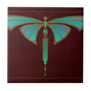 Carreau Blue Vintage Nouveau Art Design