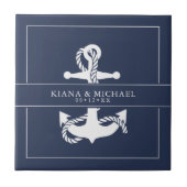 Carreau Blue Wave Ancre Mariage Wht/Navy ID836 (Devant)