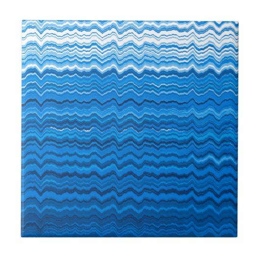 Carreau Blue wavy lines (Devant)