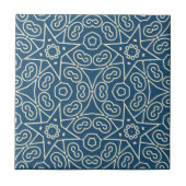 Carreau Blue & White Abstract Geometric Pattern  (Devant)