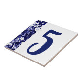 Carreau Blue White Berry Vine Flower House Numéro Modèle (Côté)