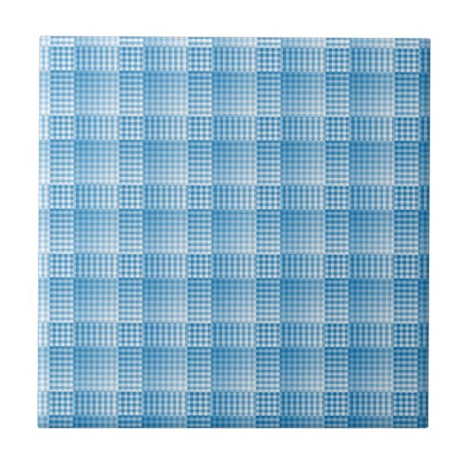 Carreau Blue White Checker Abstract Pattern (Devant)