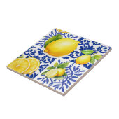 Carreau Blue White Lemon Pattern Mediterranean Citrus (Côté)