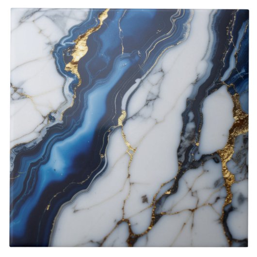 Carreau blue white marble texture gold texture pattern lux (Devant)