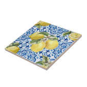 Carreau Blue White Mediterranean Lemon Pattern (Côté)