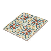 Carreau Blue Yellow and Rust Pattern Ceramic Tile (Côté)