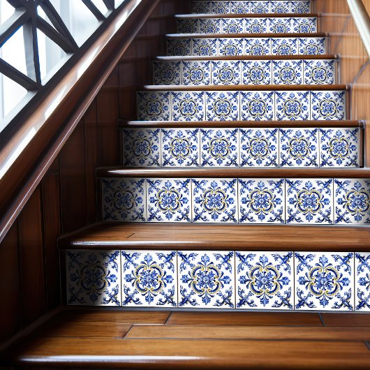 Carreau Blue & Yellow Azulejo Talavera Ceramic Tile