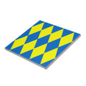 Carreau Blue Yellow Harlequin Checkered Design  (Côté)