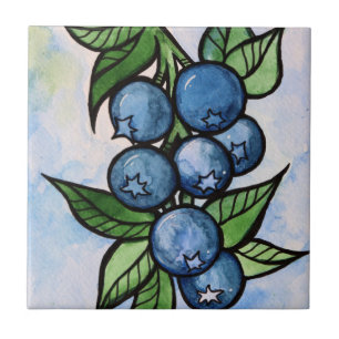 Carreau Blueberges d'aquarelle