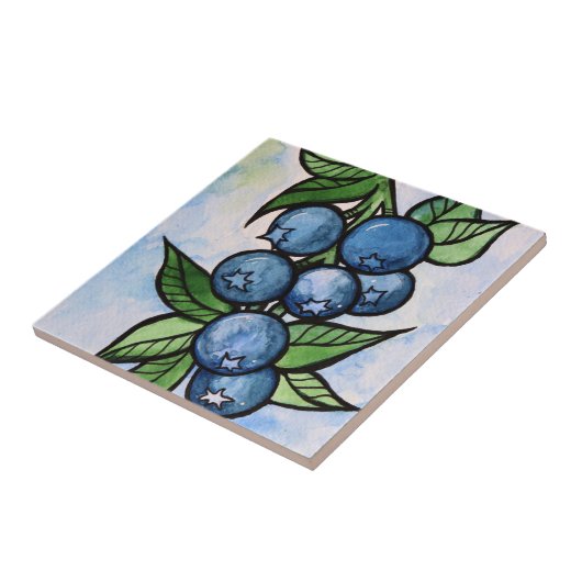 Carreau Blueberges d'aquarelle (Côté)