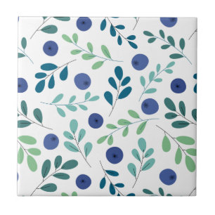 Carreau Blueberries à Motif Feuille vert