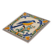 Carreau Bluebird Méditerranée Bleu Oiseau Folle Animal ani (Côté)